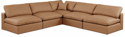 Comfy - 5 Piece Faux Leather Modular Corner Armless Sectional