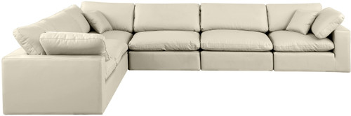 Comfy - 6 Piece Faux Leather Modular Corner Sectional