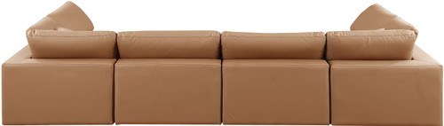 Comfy - 6 Piece Faux Leather Modular Armless Sectional