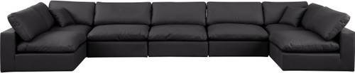 Comfy - 7 Piece Faux Leather Modular Armless Sectional