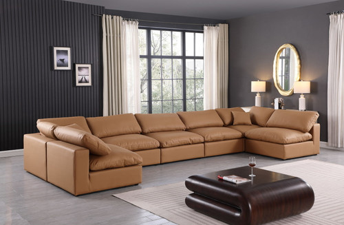 Comfy - 7 Piece Faux Leather Modular Armless Sectional