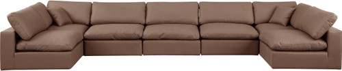 Comfy - 7 Piece Faux Leather Modular Armless Sectional