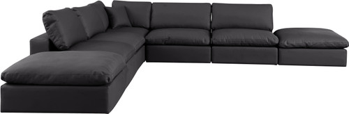 Comfy - 7 Piece Faux Leather Modular Corner Sectional