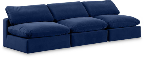 Comfy - Velvet Modular Armless Sofa 3 Seats