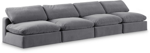 Comfy - Velvet Modular Armless Sofa 4 Seats