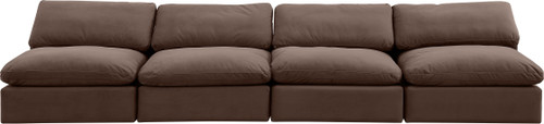 Comfy - Velvet Modular Armless Sofa 4 Seats