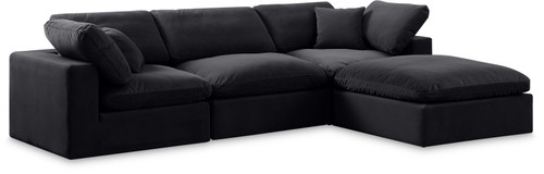 Comfy - 4 Piece Velvet Modular Sectional With Chaise