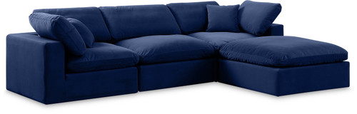 Comfy - 4 Piece Velvet Modular Sectional With Chaise