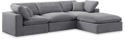 Comfy - 4 Piece Velvet Modular Sectional With Chaise