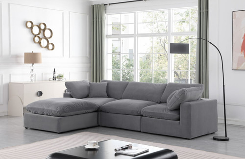 Comfy - 4 Piece Velvet Modular Sectional With Chaise