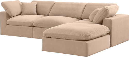 Comfy - 4 Piece Velvet Modular Sectional With Chaise
