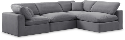 Comfy - 4 Piece Velvet Modular Armless Sectional
