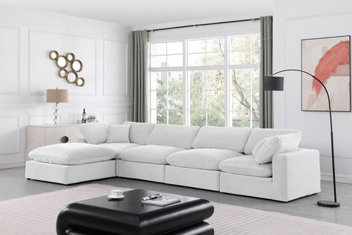 Comfy - 5 Piece Velvet Modular Sectional With Chaise