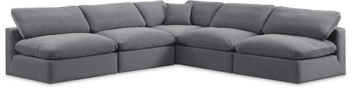 Comfy - 5 Piece Velvet Modular Corner Armless Sectional