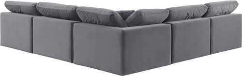 Comfy - 5 Piece Velvet Modular Corner Armless Sectional
