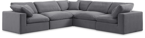 Comfy - 5 Piece Velvet Modular Corner Sectional