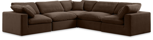 Comfy - 5 Piece Velvet Modular Corner Sectional