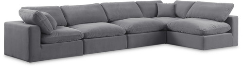 Comfy - 5 Piece Velvet Modular Sectional