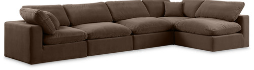 Comfy - 5 Piece Velvet Modular Sectional