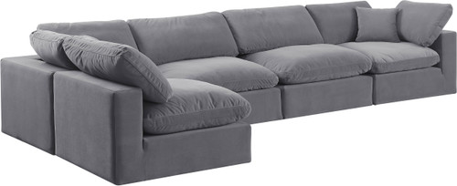 Comfy - 5 Piece Velvet Modular Sectional