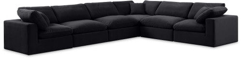 Comfy - 6 Piece Velvet Modular Corner Sectional