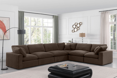 Comfy - 6 Piece Velvet Modular Corner Sectional