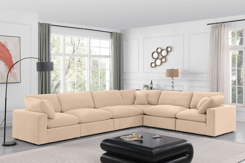 Comfy - 6 Piece Velvet Modular Corner Sectional