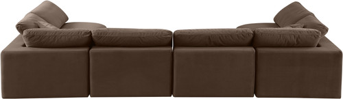 Comfy - 6 Piece Velvet Modular Armless Sectional
