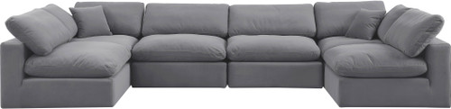Comfy - 6 Piece Velvet Modular Armless Sectional