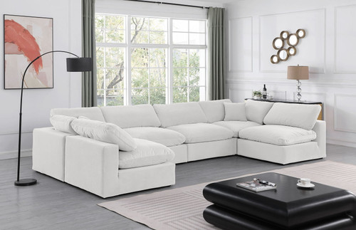 Comfy - 6 Piece Velvet Modular Armless Sectional