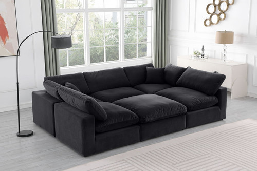 Comfy - 6 Piece Velvet Sectional