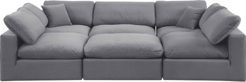 Comfy - 6 Piece Velvet Sectional