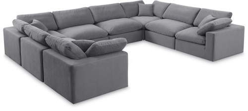 Comfy - 8 Piece Velvet Modular Sectional