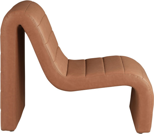 Ivy - Faux Leather Accent Chair - Cognac