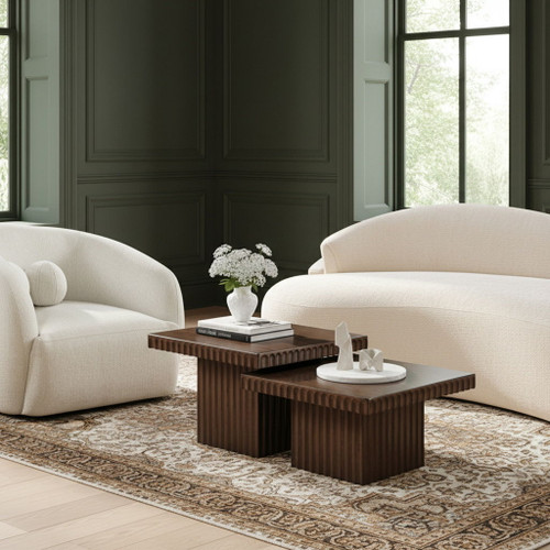 Spencer - 15" Oak Veneer 2 Piece Coffee Table