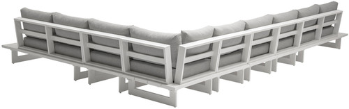 Maldives - 7 Piece Water Resistant Outdoor Patio Modular Sectional With White Base