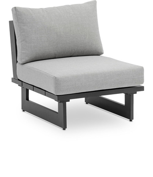 Maldives - Water Resistant Outdoor Patio Armless Chair With Gray Frame