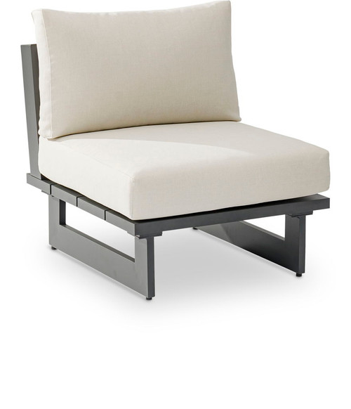 Maldives - Water Resistant Outdoor Patio Armless Chair With Gray Frame
