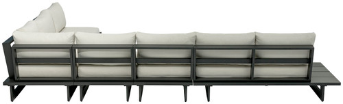 Maldives - 5 Piece Water Resistant Outdoor Patio Modular Sectional With Gray Base