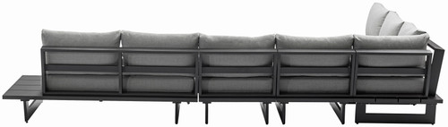 Maldives - 5 Piece Water Resistant Outdoor Patio Modular Sectional With Gray Base