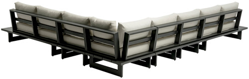 Maldives - 6 Piece Water Resistant Outdoor Patio Modular Sectional With Gray Base