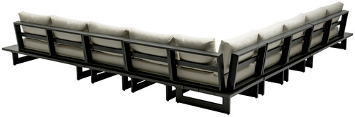 Maldives - 7 Piece Water Resistant Outdoor Patio Modular Sectional With Gray Base