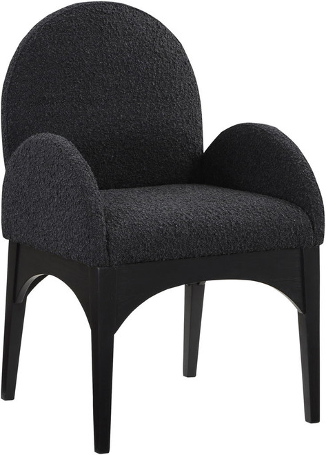 Waldorf - Boucle Dining Arm Chair With Black Legs