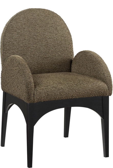 Waldorf - Boucle Dining Arm Chair With Black Legs