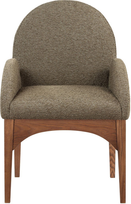 Waldorf - Boucle Dining Arm Chair With Brown Legs