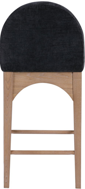 Waldorf - Chenille Stool With Natural Legs