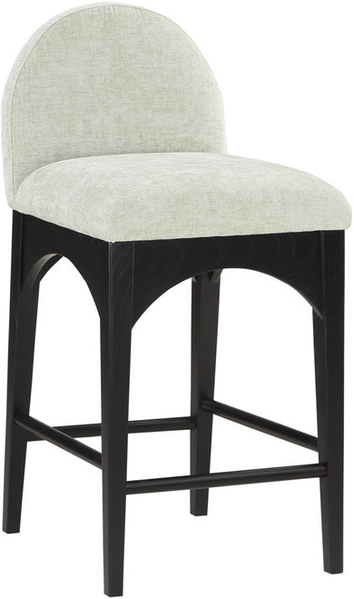 Waldorf - Chenille Stool With Black Legs