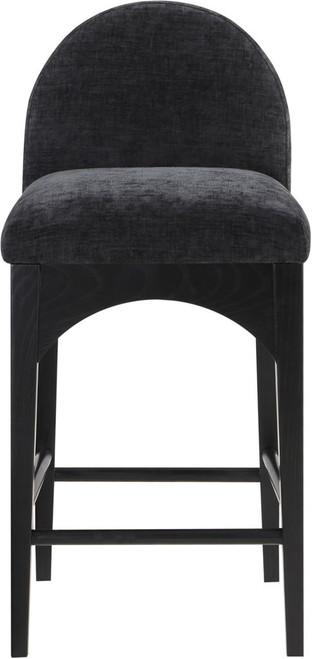 Waldorf - Chenille Stool With Black Legs