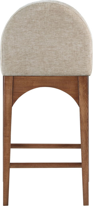 Waldorf - Chenille Stool With Brown Legs