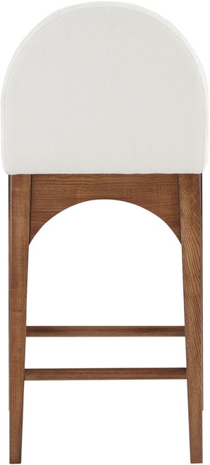 Waldorf - Chenille Stool With Brown Legs